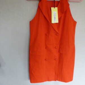 Future Collective orange notch collar double breasted tunic jumper S 8